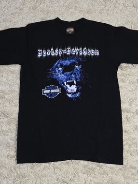 Y2K Harley-Davidson Blue Panther Black T Chatham-Kent M